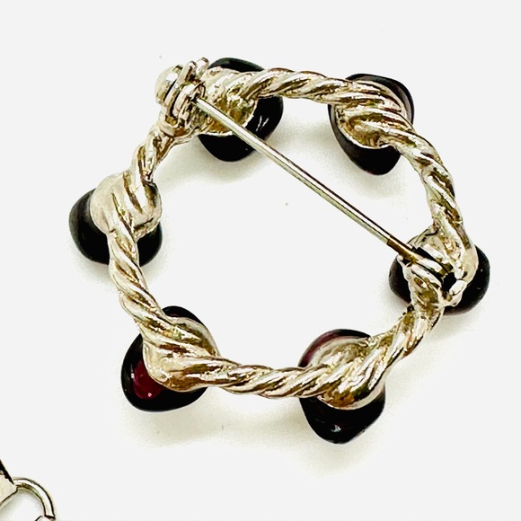 Vintage Garnet brooch and bracelet Demi parure set - Picture 11 of 16